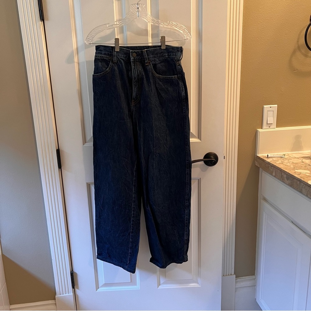 Uniqlo Women's Dark Blue Boyfriend Jeans